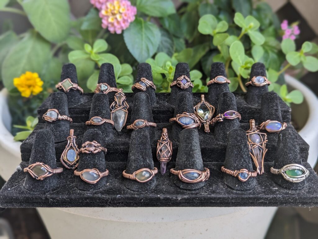Wire wrapped copper rings