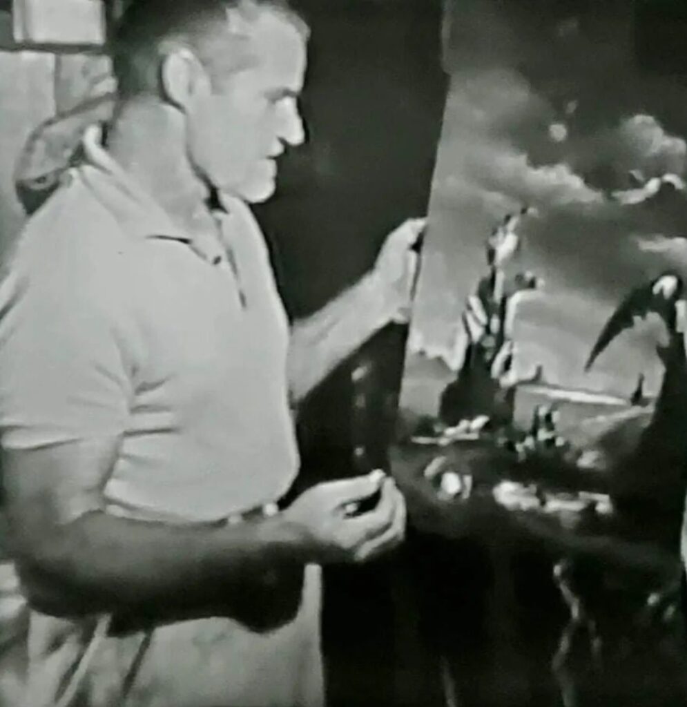 Lewis VanDercar black and white painting video still